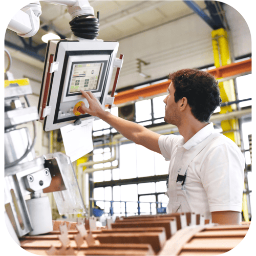 Man Working on Machine Man Working on Machine